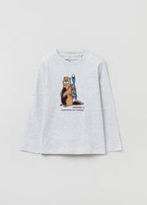 Ovs Boys Long-Sleeved T-Shirt With Embroidered Beaver.